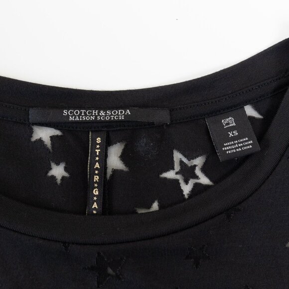 Scotch & Soda Burnout Tee Black Stars Soft XS - Picture 5 of 12